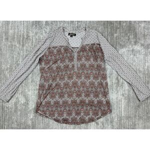Absolutely Famous Top Womens Large Floral Long‎ Sleeve Boho Tunic